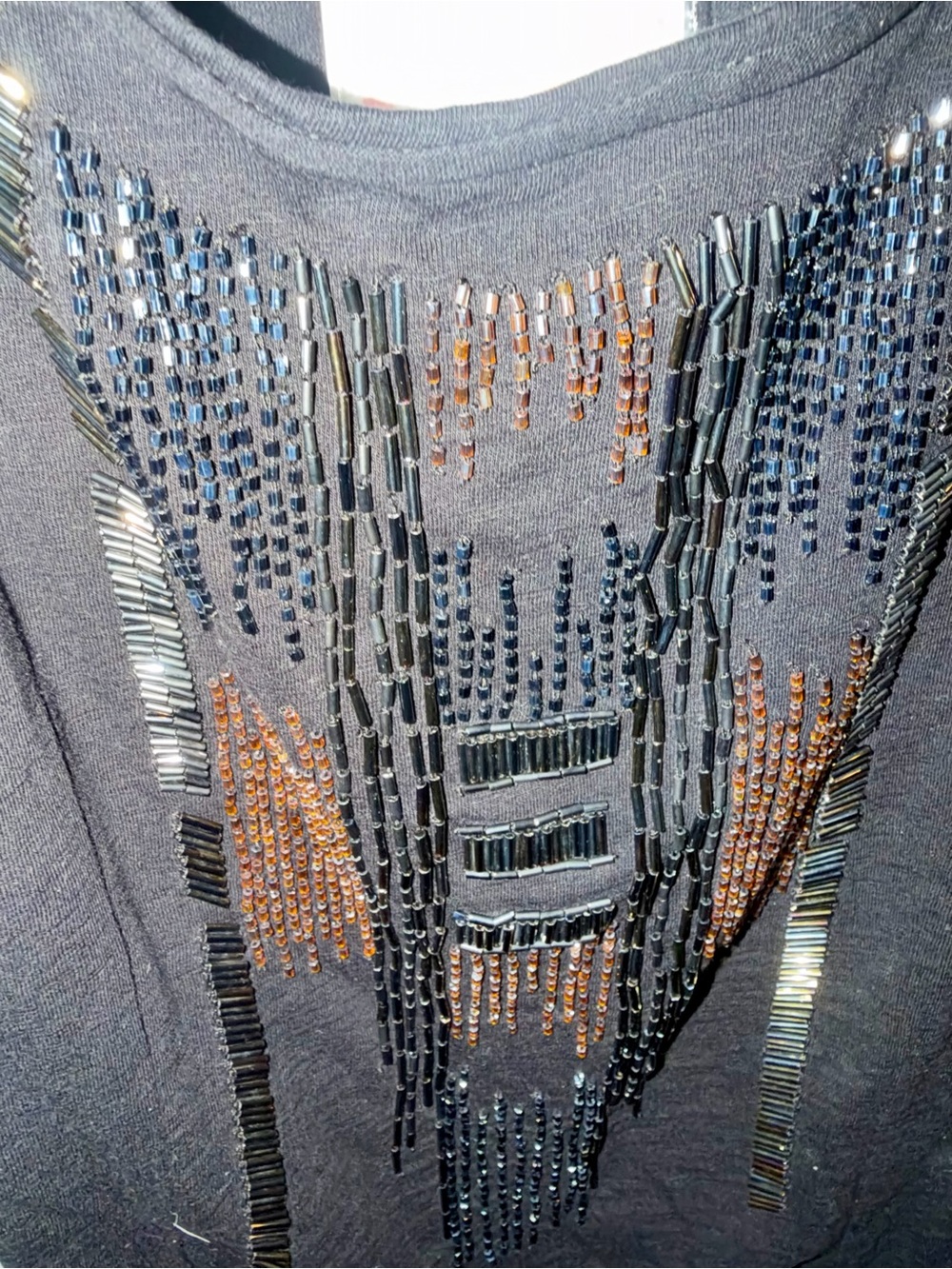Free People Black Beaded Tank Top - Picture 4 of 8